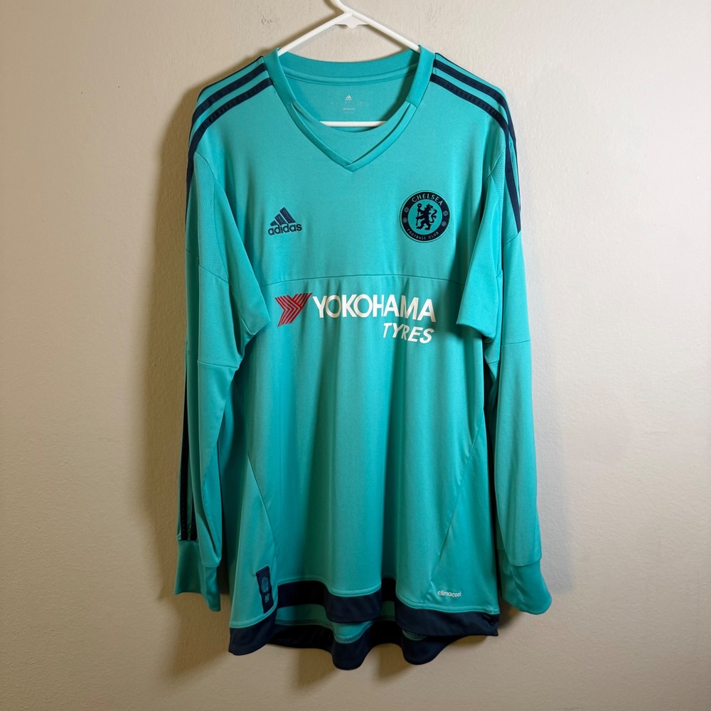 Adidas Chelsea FC 2015-16 Goalkeeper Jersey Mint Green Long Sleeve Mens XL